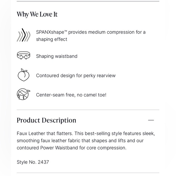 Spanx SPANXshape™ Faux Leather Leggings Black Size M - Picture 14 of 14